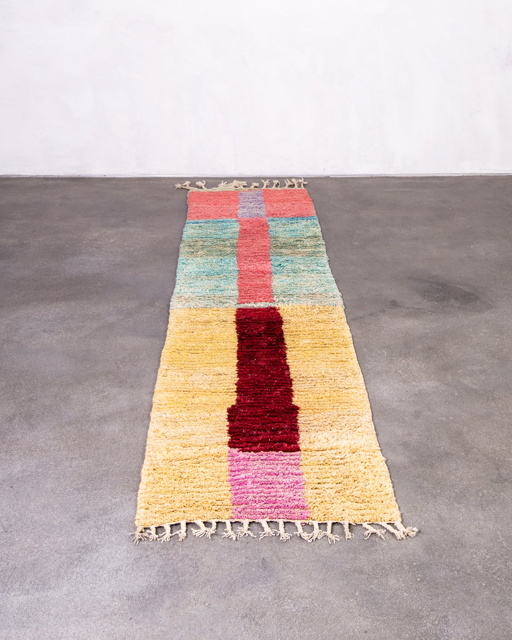 Modern designer handcrafted Berber rug from morocco Boujed with beautiful colors and patterns
